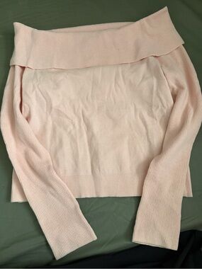 Banana Republic Pale Pink Off-the-Shoulder Sweater